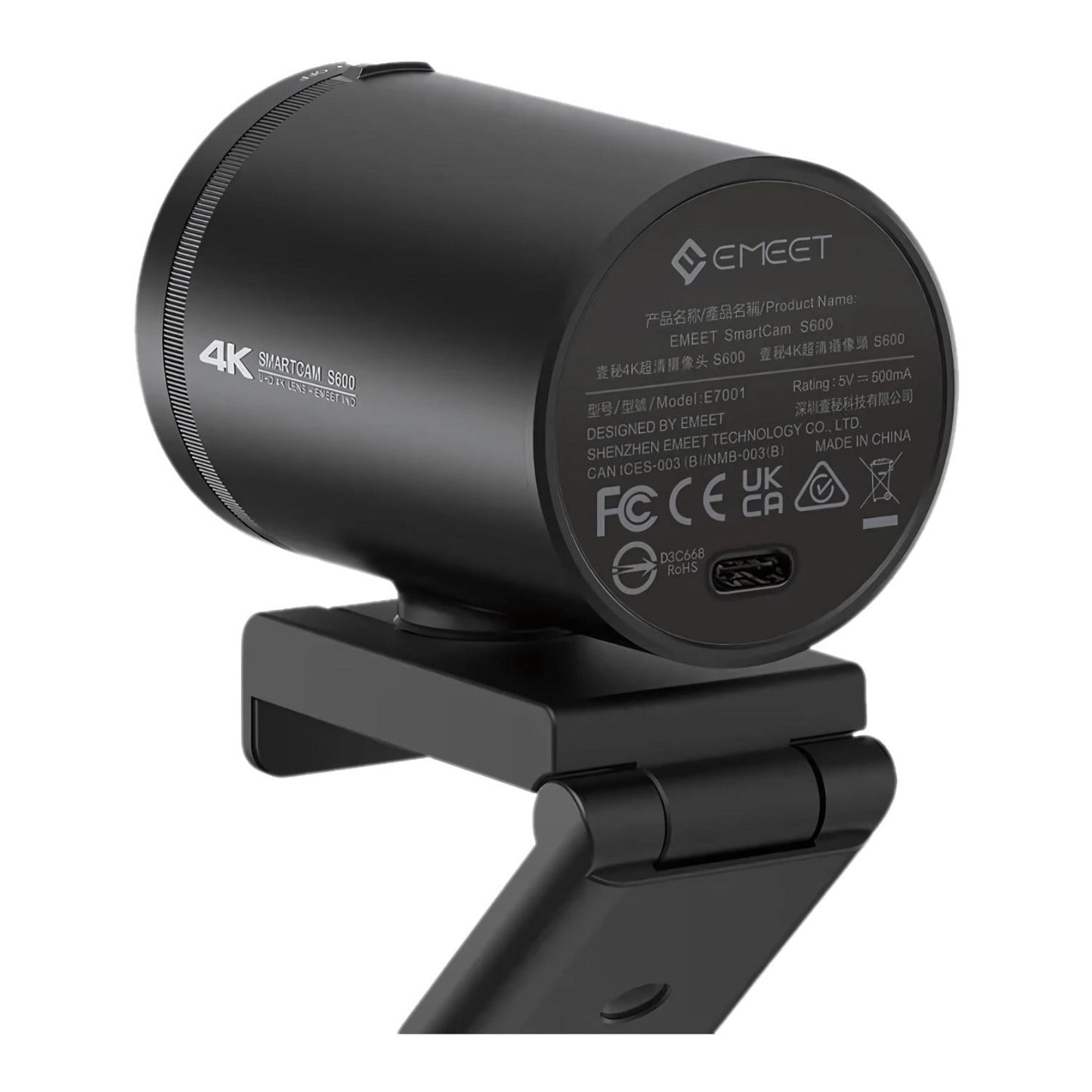 EMEET S600 4K Webcam for Streaming with Flexible 10-Inch Spider Tripod (2 Items)