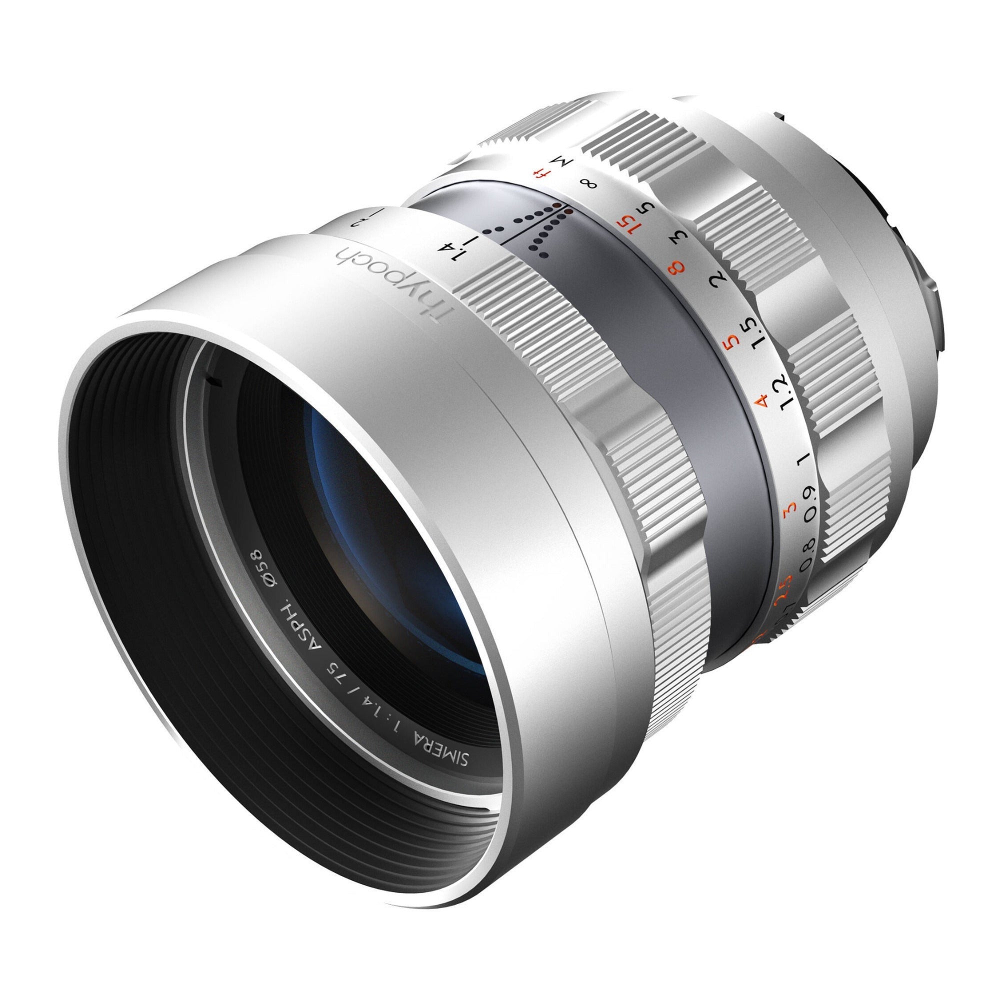 Thypoch Simera 75mm f/1.4 ASPH Full Frame Manual Lens (Leica M, Silver)