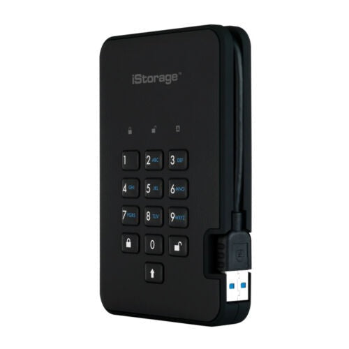 iStorage diskAshur2 USB 3.1 2TB Encrypted Portable HDD (Phantom Black)
