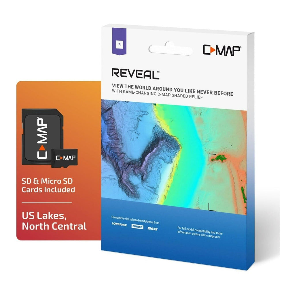 C-MAP Reveal - US Lakes North Central, Map Card for Marine GPS Navigation