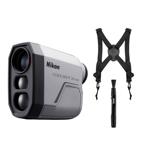Nikon COOLSHOT 20i GIII Golf Range Finder - Pinpoint Accuracy with Harness, Cleaning Pen