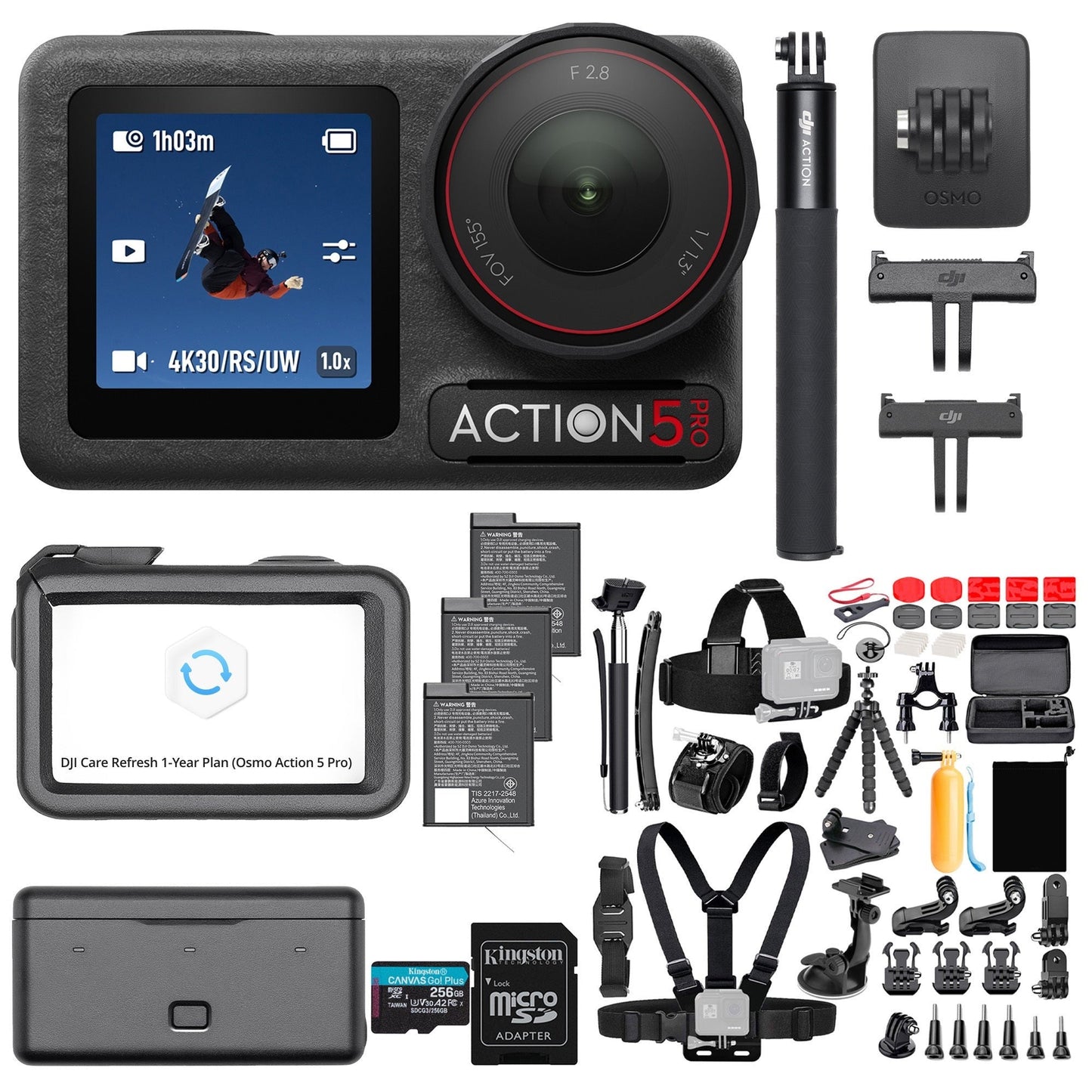 DJI Osmo Action 5 Pro Adventure Combo with Refresh 1-Year Plan Bundle