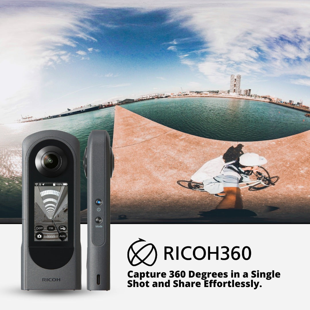 Ricoh THETA X 360-Degree Camera with TD-2 Telescopic Stand and Lens Cap Bundle