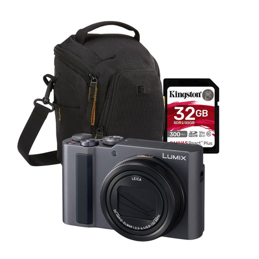 LUMIX ZS300 Compact Point and Shoot 4K Digital Camera (Silver) with Accessories