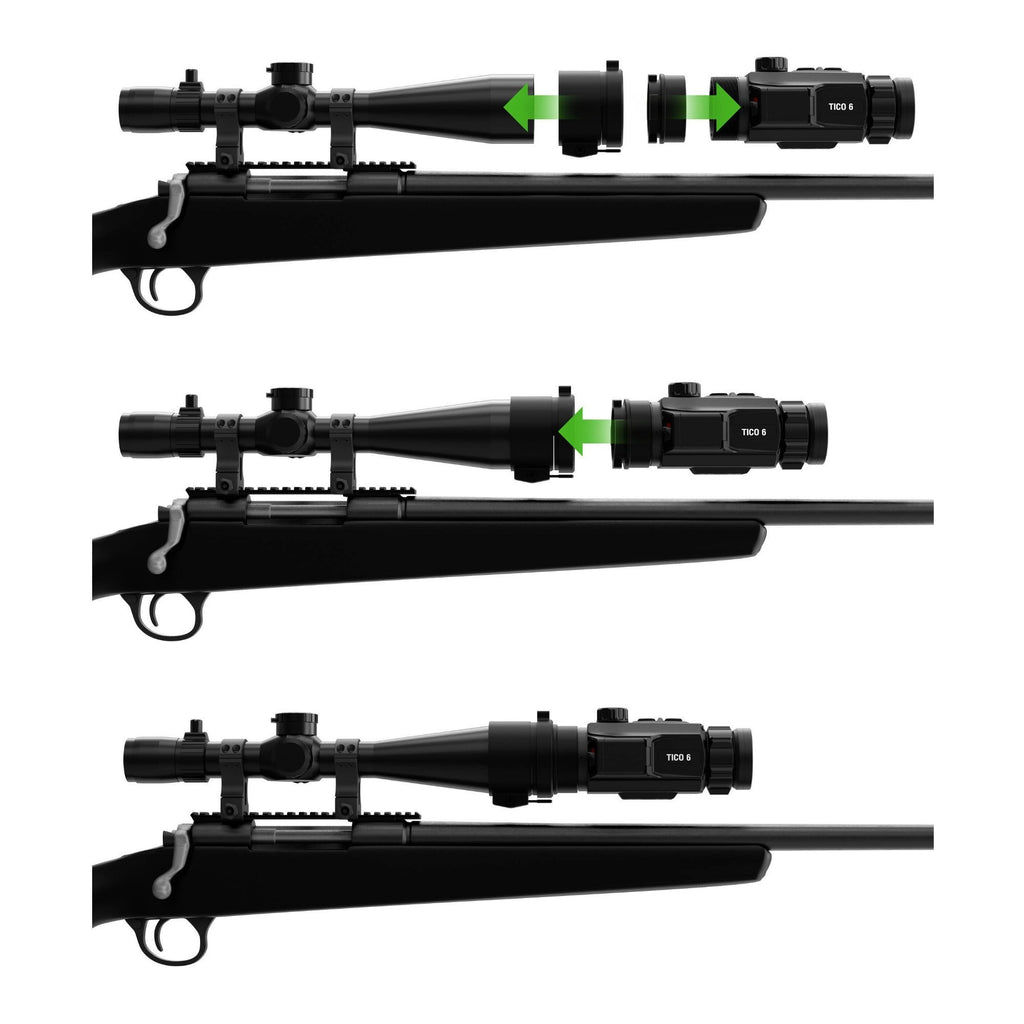 ANT TICO 6 Scope Mount Adapter 44mm for Thermal Clip-On Night Hunting (Black)