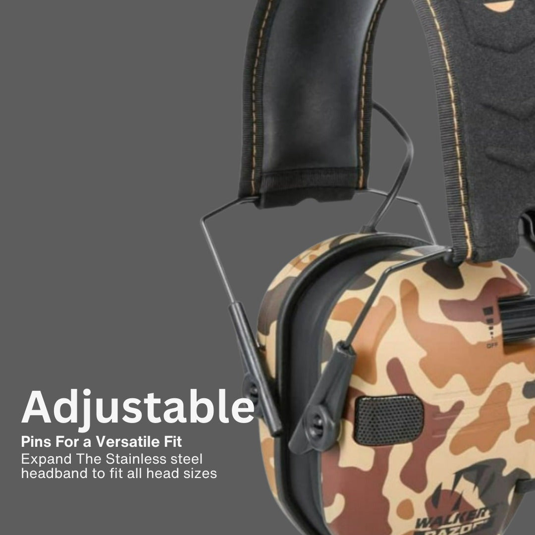 Walker's Razor Walkie Talkie Bundle with Ear Muff (Duck Camo) and Accessories