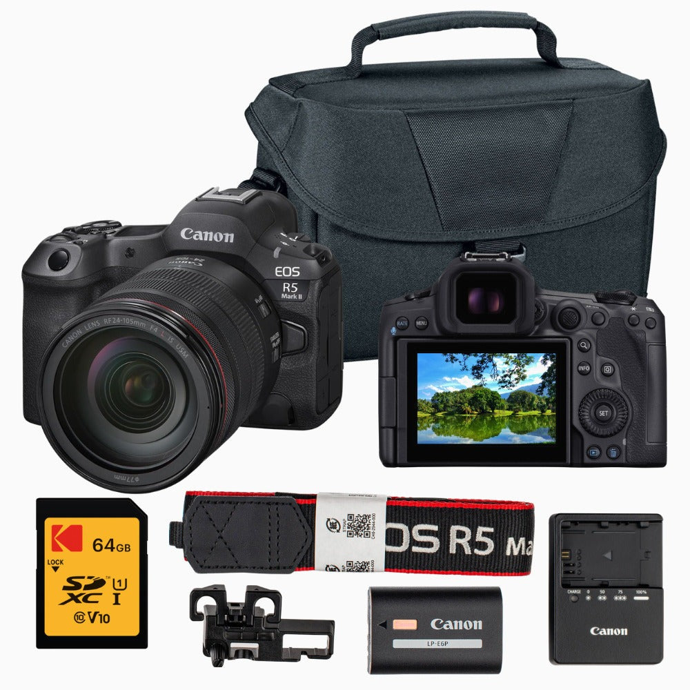 Canon EOS R5 Mark II Mirrorless Camera with RF24-105mm F4 L IS USM Lens Bundle