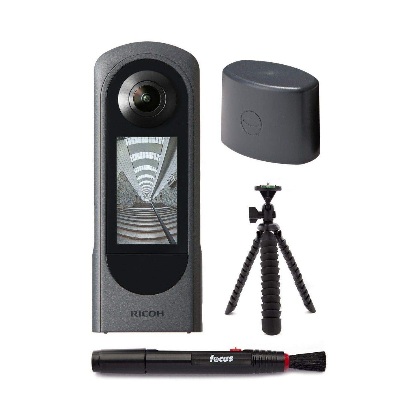 Ricoh Theta X 360-Degree Camera with Lens Cap TL-3 Bundle with Accessories