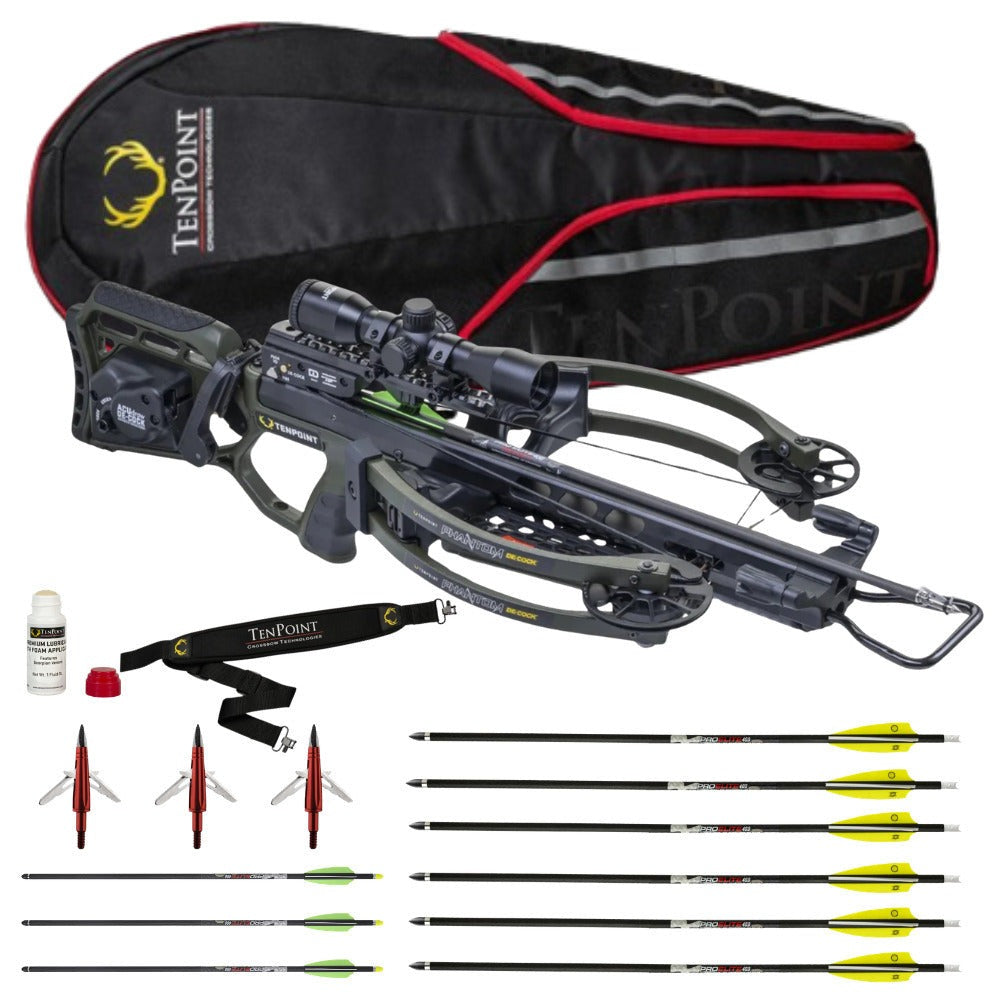 TenPoint Phantom Decock Vektra 400 FPS Reverse-Draw Crossbow Bundle with Accessories