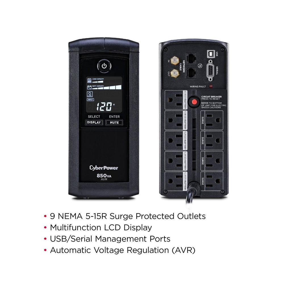 CyberPower CP850AVRLCD Intelligent LCD 850 VA UPS Systems