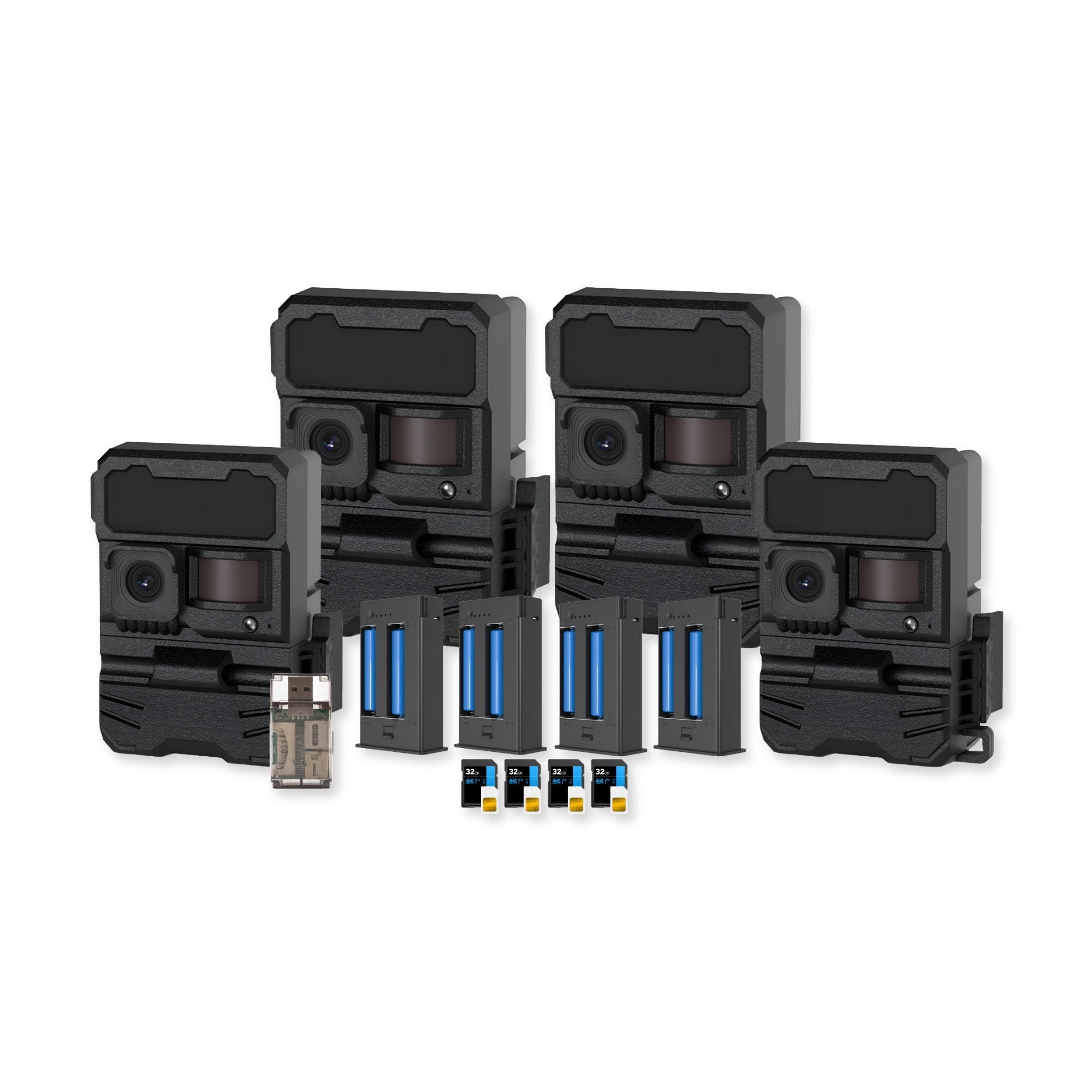 Yellowstone Y2 Black Wide Lens Camera Bundle with 5,000 mAh Battery Pack, and Card Reader (4-Pack)