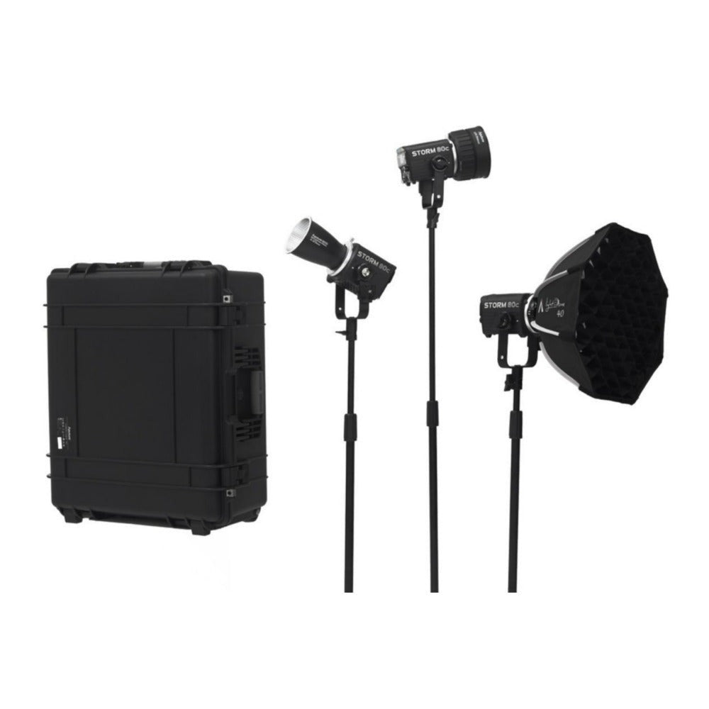 Aputure STORM 80c Portable 3 Light Kit with ProLock Hyper Reflector (Used)
