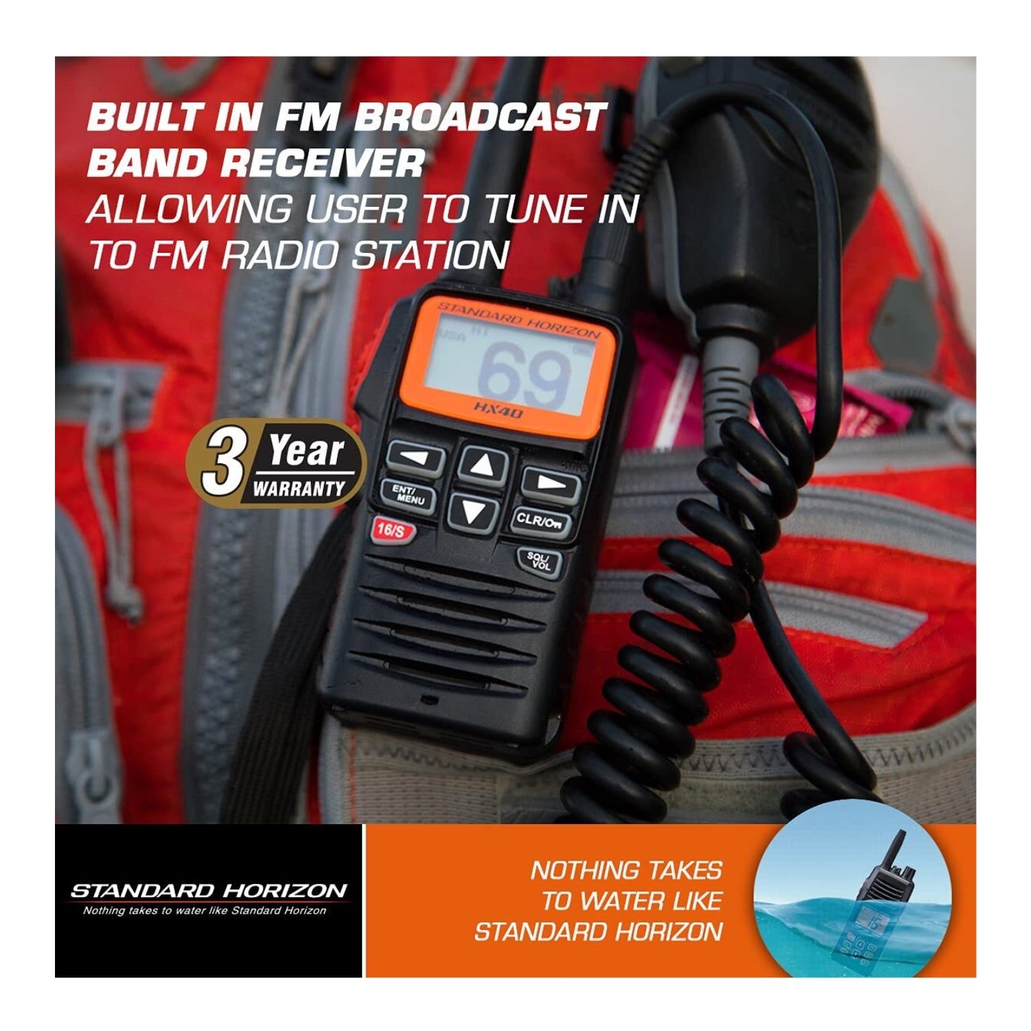Standard Horizon HX40 Portable Compact Marine VHF Handheld Radio