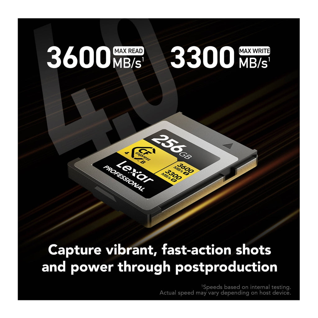 Lexar 256GB Professional GOLD CFexpress 4.0 Type B Memory Card