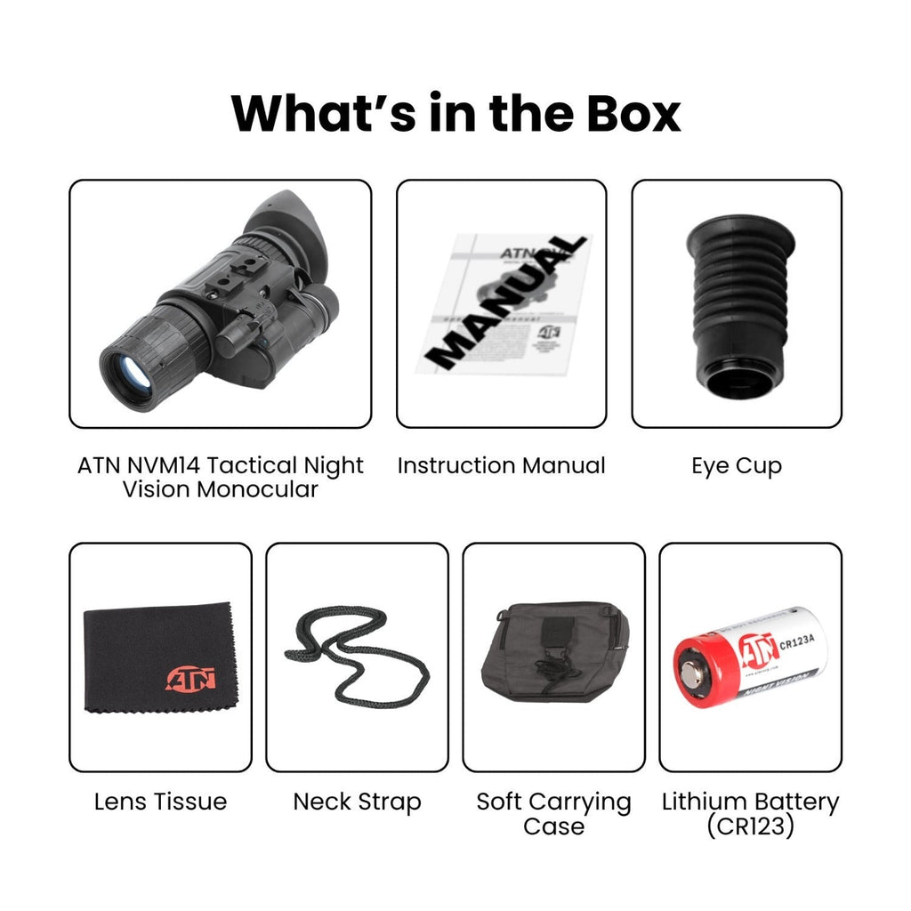 ATN NVM14 Tactical Night Vision Monocular with Digital Auto Brightness Controls