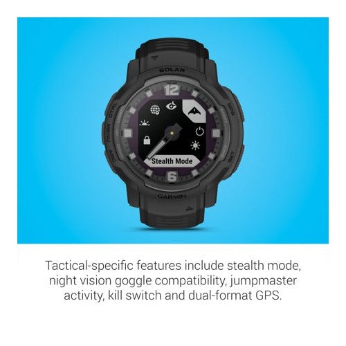 Garmin Instinct® Crossover Solar Tactical Edition Hybrid Smartwatch (Black)