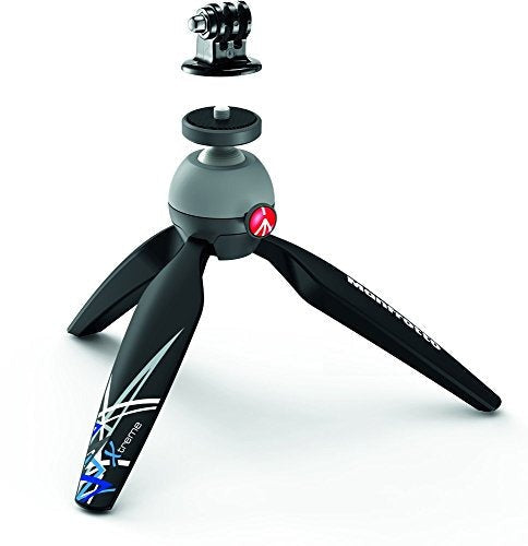 Manfrotto Pixi Xtreme Mini Tripod Black with Tripod Mount Adaptor for GoPro