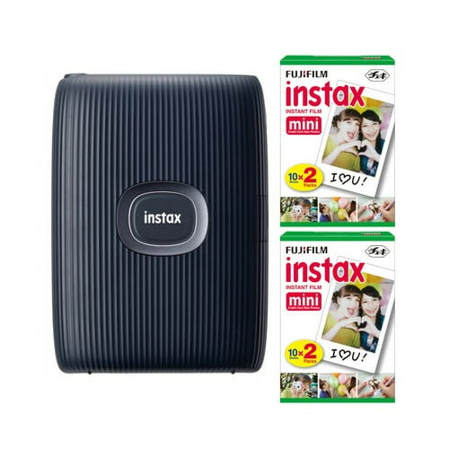 Fujifilm Instax Mini Link 2 Smartphone Printer (Space Blue), Mini Film 40 Sheets