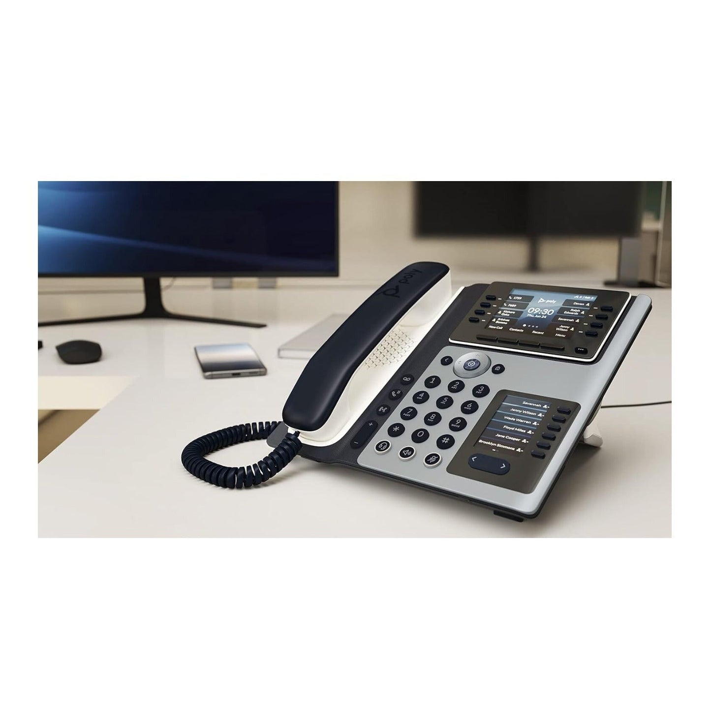 Poly Edge E450 IP Desk Phone with WiFi Bluetooth 8-Line Keys and 32-Line Support
