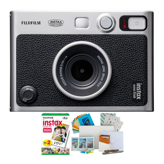 Fujifilm Instax Mini EVO Instant Camera with Instax Mini Twin Film Pack Bundle