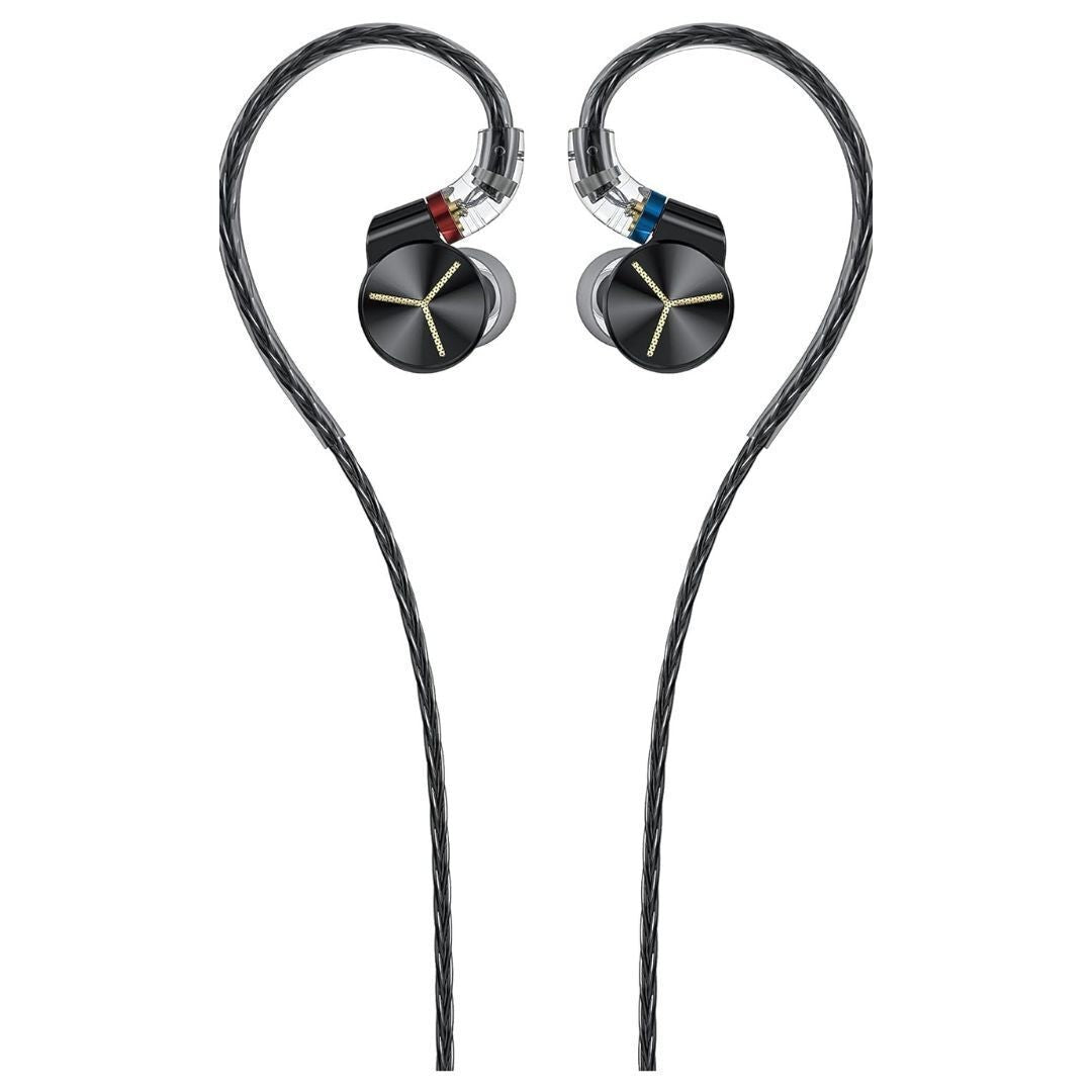 FiiO FA7S Over-the-Ear Earphone with 6 Balanced Armature IEMs and Acoustic Prism System (Black)