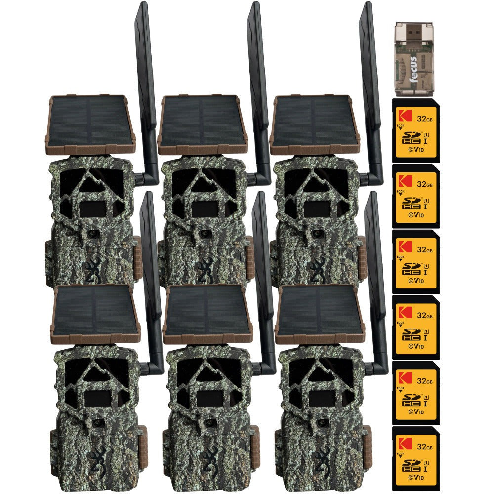 Browning Trail Camera Defender Wireless Pro Scout Max HD Solar (6-Pack) Bundle