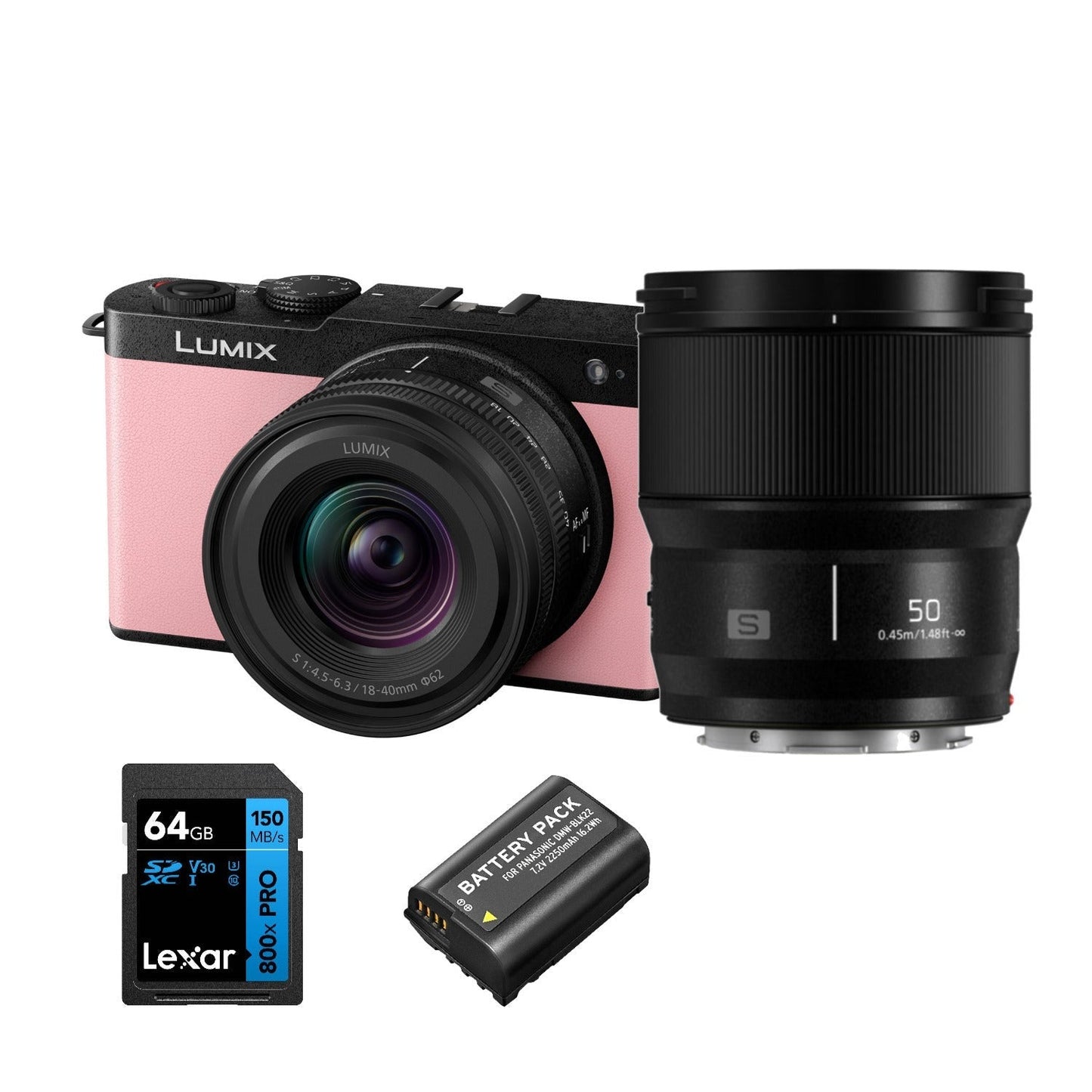 Panasonic LUMIX S9N Full Frame Mirrorless Camera with 18-40mm Lens Bundle (Pink)