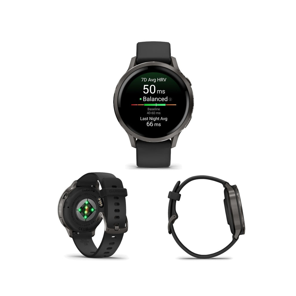 Garmin Venu 4 41mm AMOLED (Slate/Black) GPS Smartwatch with Earbuds Bundle