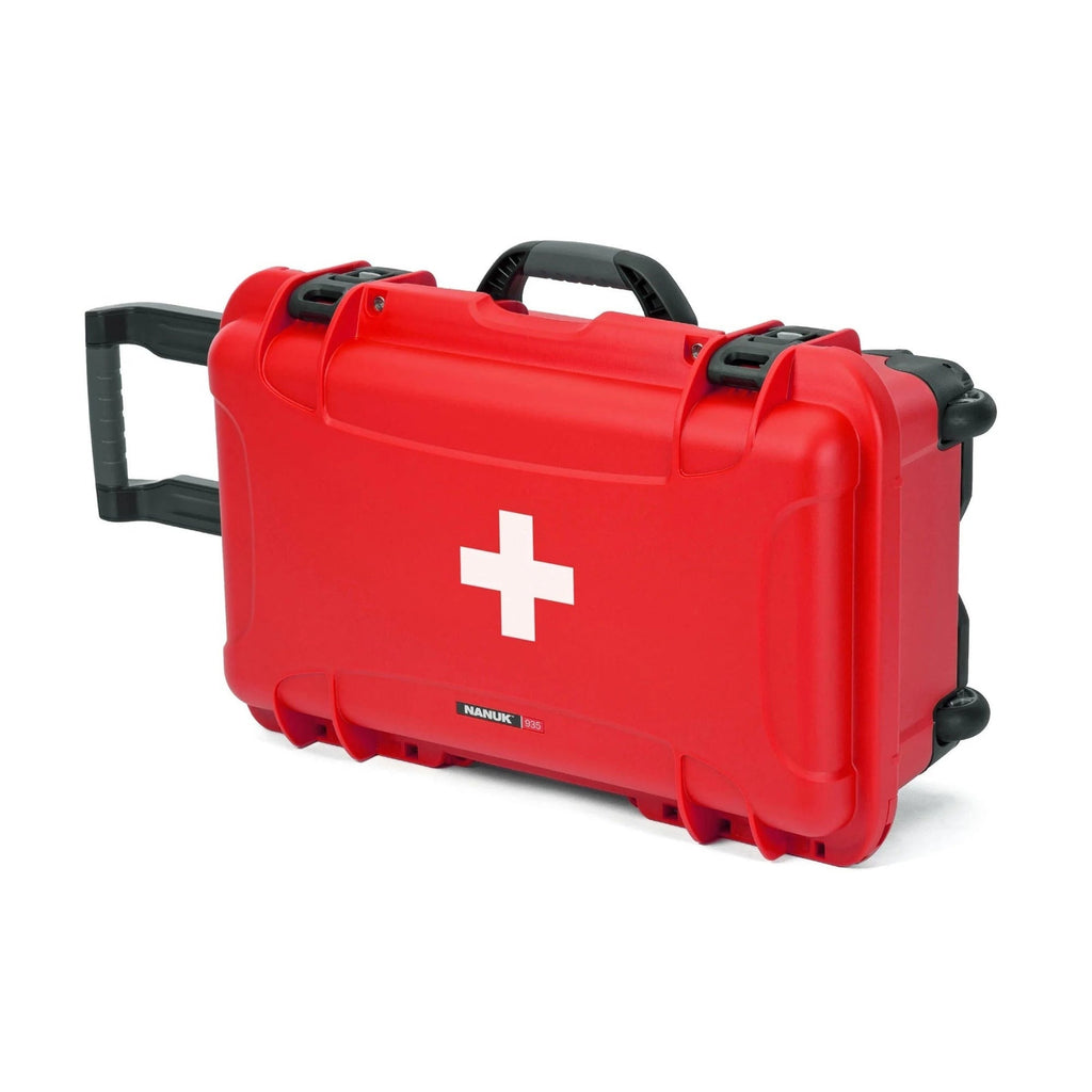 NANUK 935 Wheeled Waterproof First Aid Box - IP67 Rated (Empty, Red)