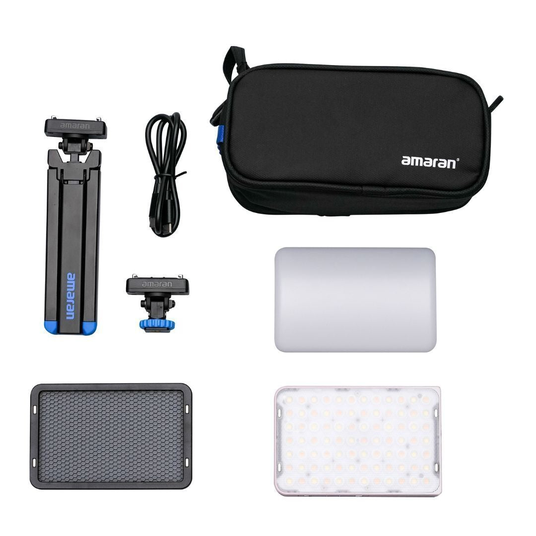 amaran Ace 25x Travel Ready Compact LED Light Creator Kit with Long-Lasting Battery (Pink)