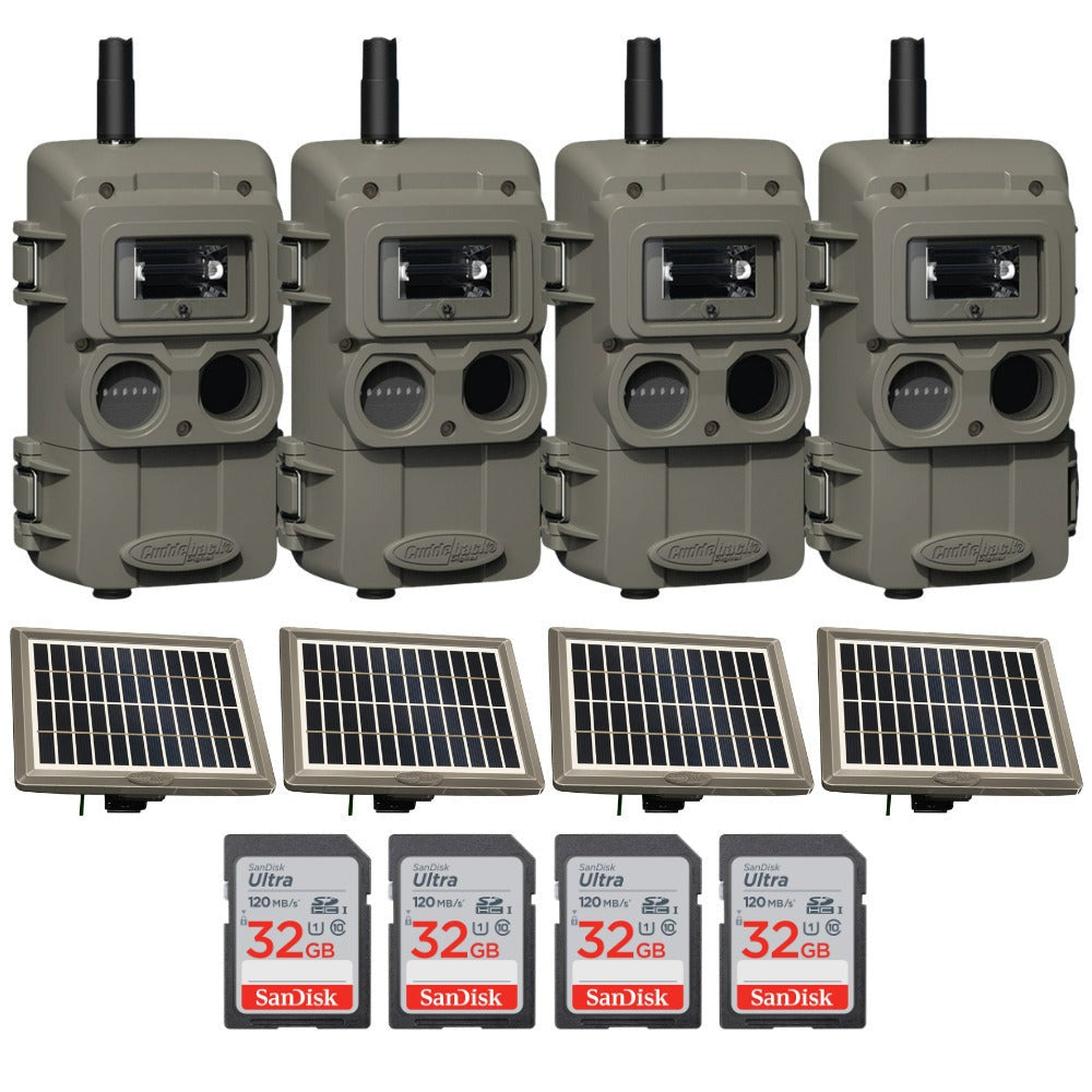 Cuddeback Cuddelink Zoom IR Camera (4-Pack) Bundle with Accessories
