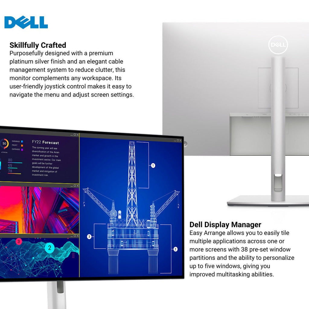 Dell UltraSharp 31.5-Inch 4K Monitor with USB-C Hub, 6-Feet HDMI Cables, and USB-C Cable Bundle