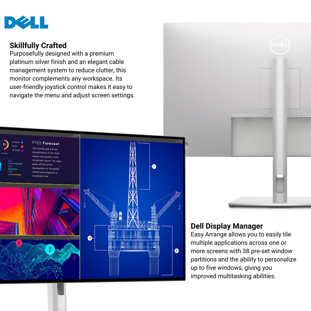 Dell UltraSharp 31.5-Inch 4K Monitor with USB-C Hub, 6-Feet HDMI Cables, and USB-C Cable Bundle