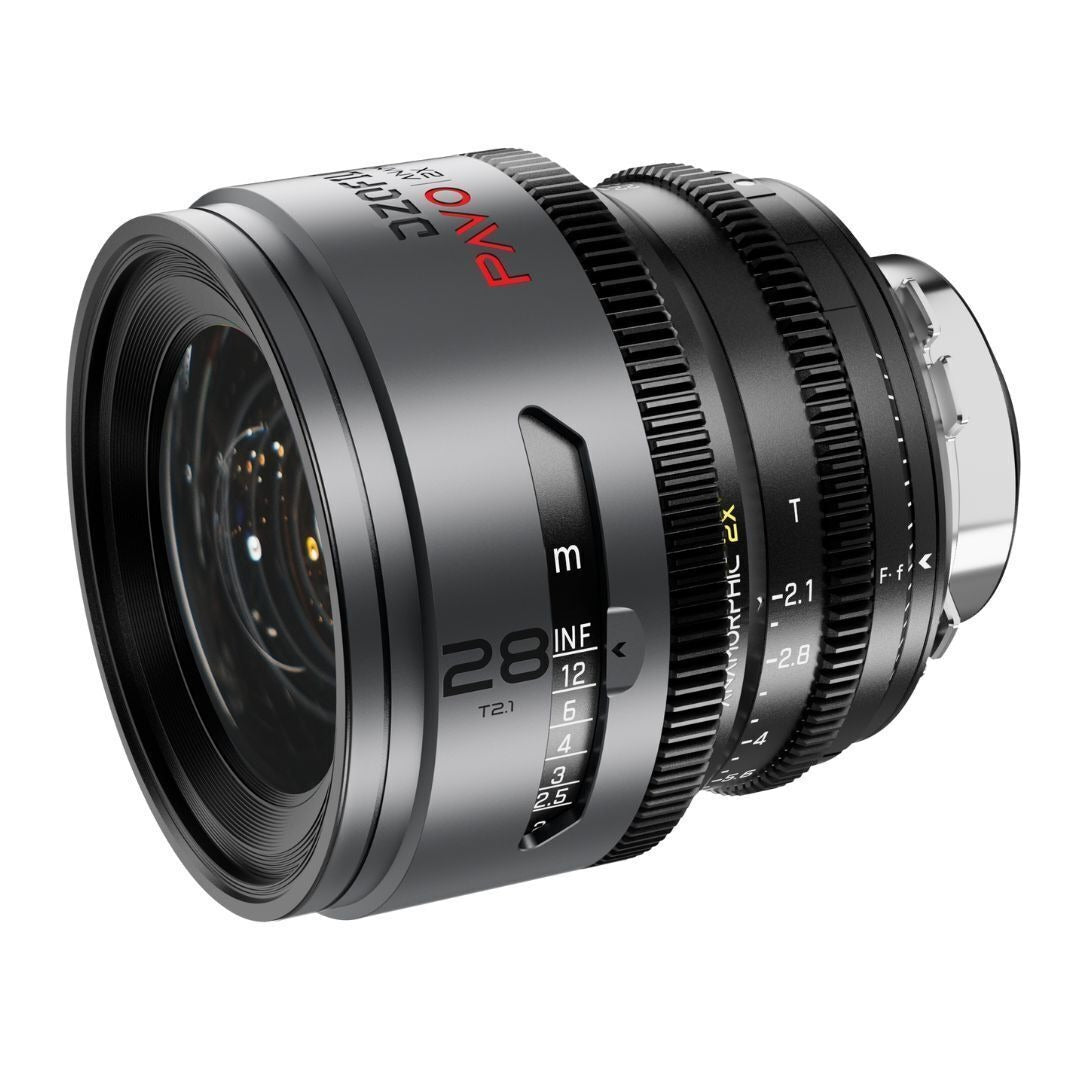 DZOFilm PAVO 28mm Anamorphic 2x T2.1 Neutral Coating PL or EF Mount Lens (Space Gray and Black)