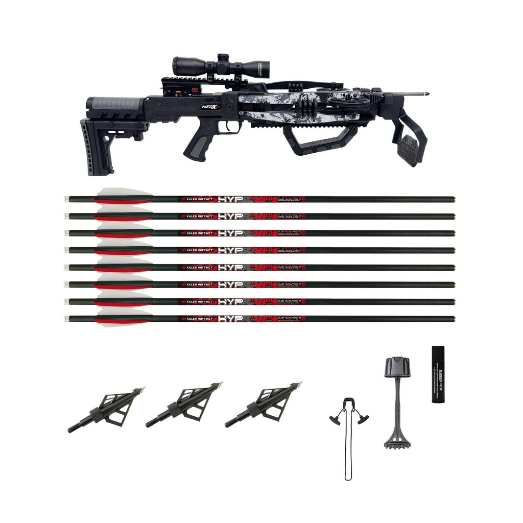 Killer Instinct Neo-X 415 FPS Crossbow Package Bundle with HYPR-V Bolts and Fixed-Blade Broadheads