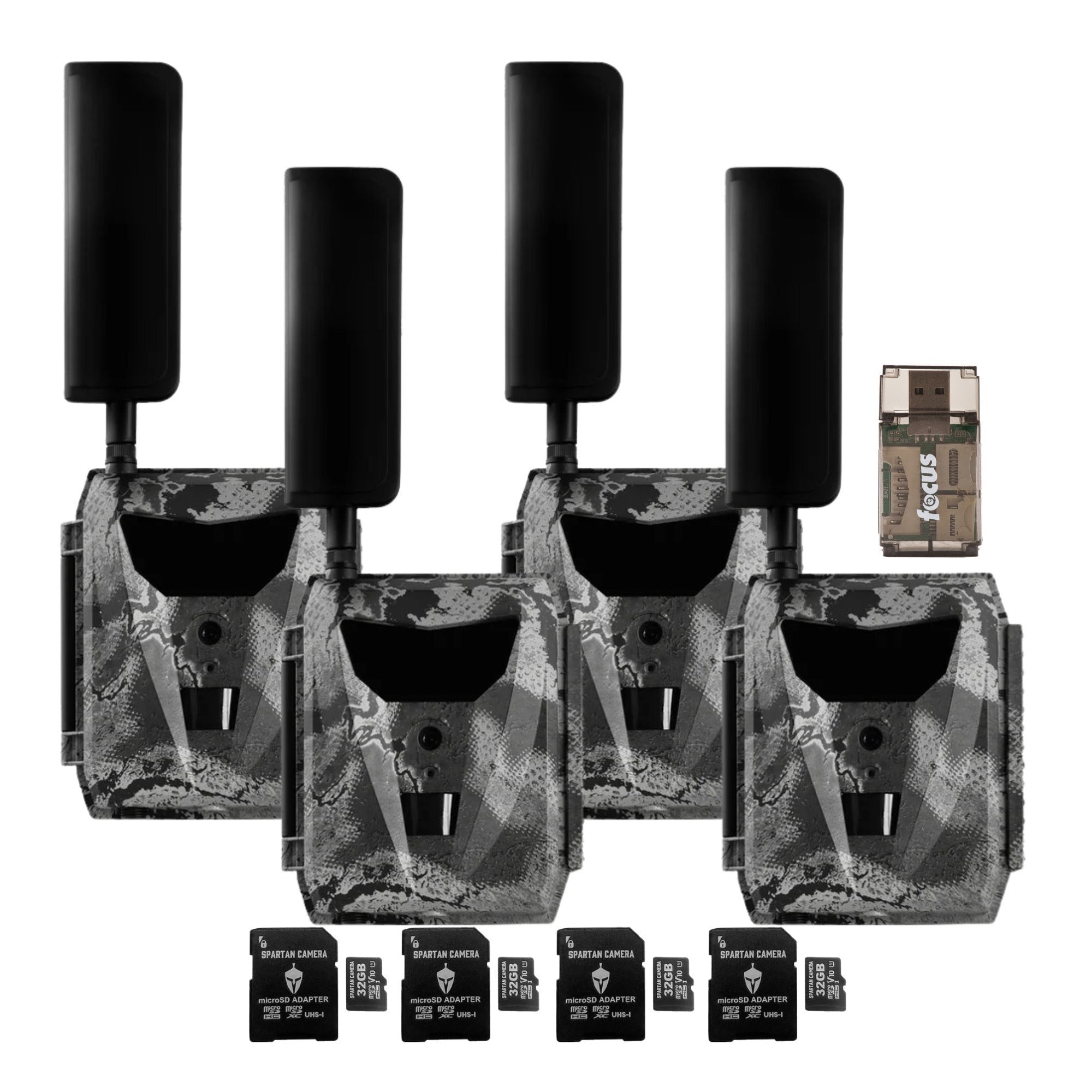 Spartan GoLive 4G/LTE Live Streaming Trail Camera 4-Pack Bundle