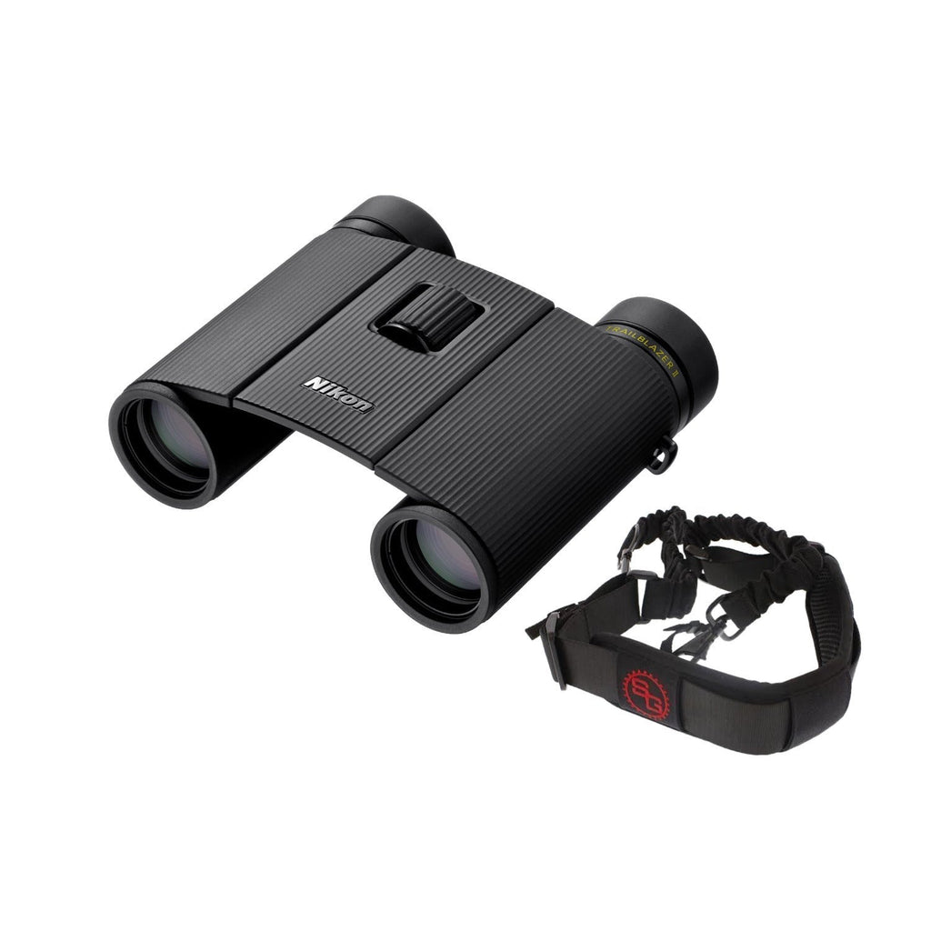 Nikon Trailblazer II 8x25 Compact Binoculars (Black) with Sling Strap Bundle