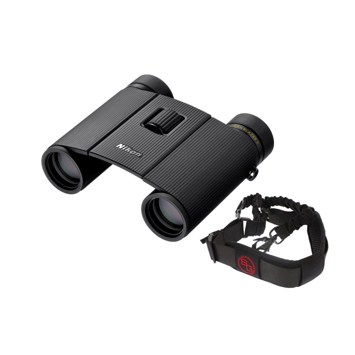 Nikon Trailblazer II 8x25 Compact Binoculars (Black) with Sling Strap Bundle