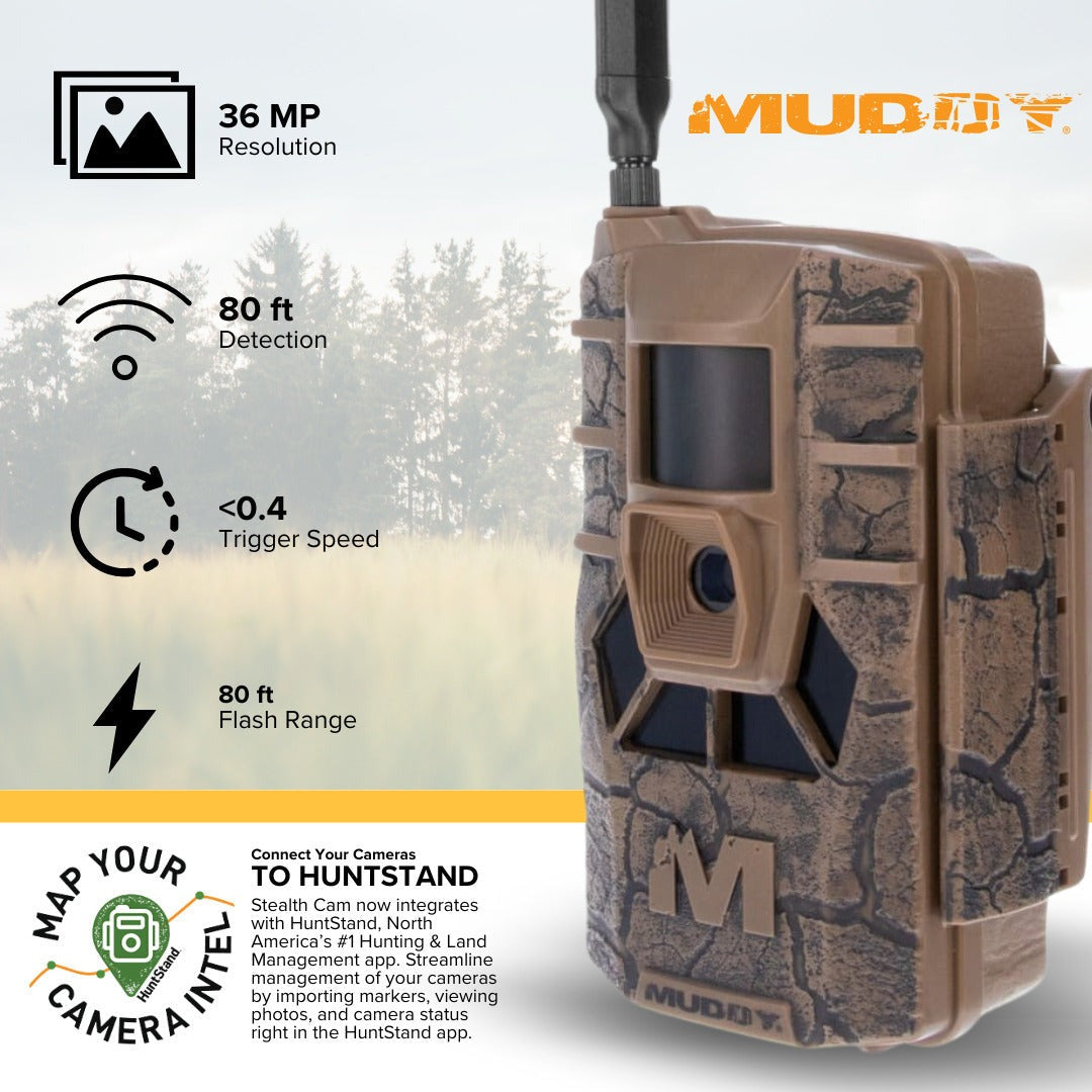 Muddy Matrix 36MP Imaging Cellular Dual Network Trail Camera with On Demand Photo (10-Pack) Bundle