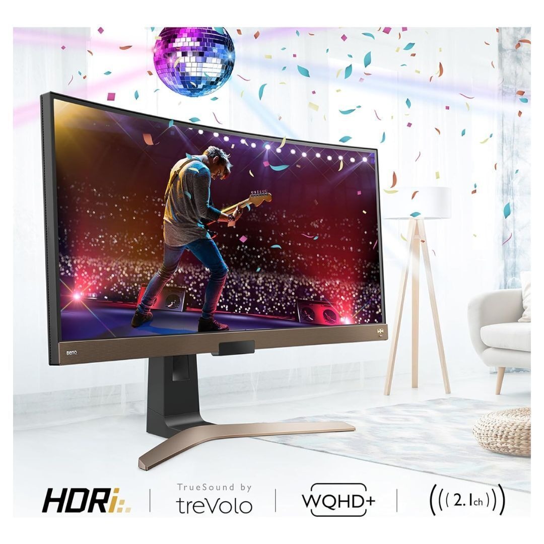 BenQ EW3880R 38-Inch WQHD Plus HDRi IPS Curved Ultrawide Monitor with 2.1-Channel Speaker System