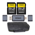 Sony 512 GB TOUGH M Series UHS-II SDXC Memory Card (2-Pack) with Memory Card Storage Case