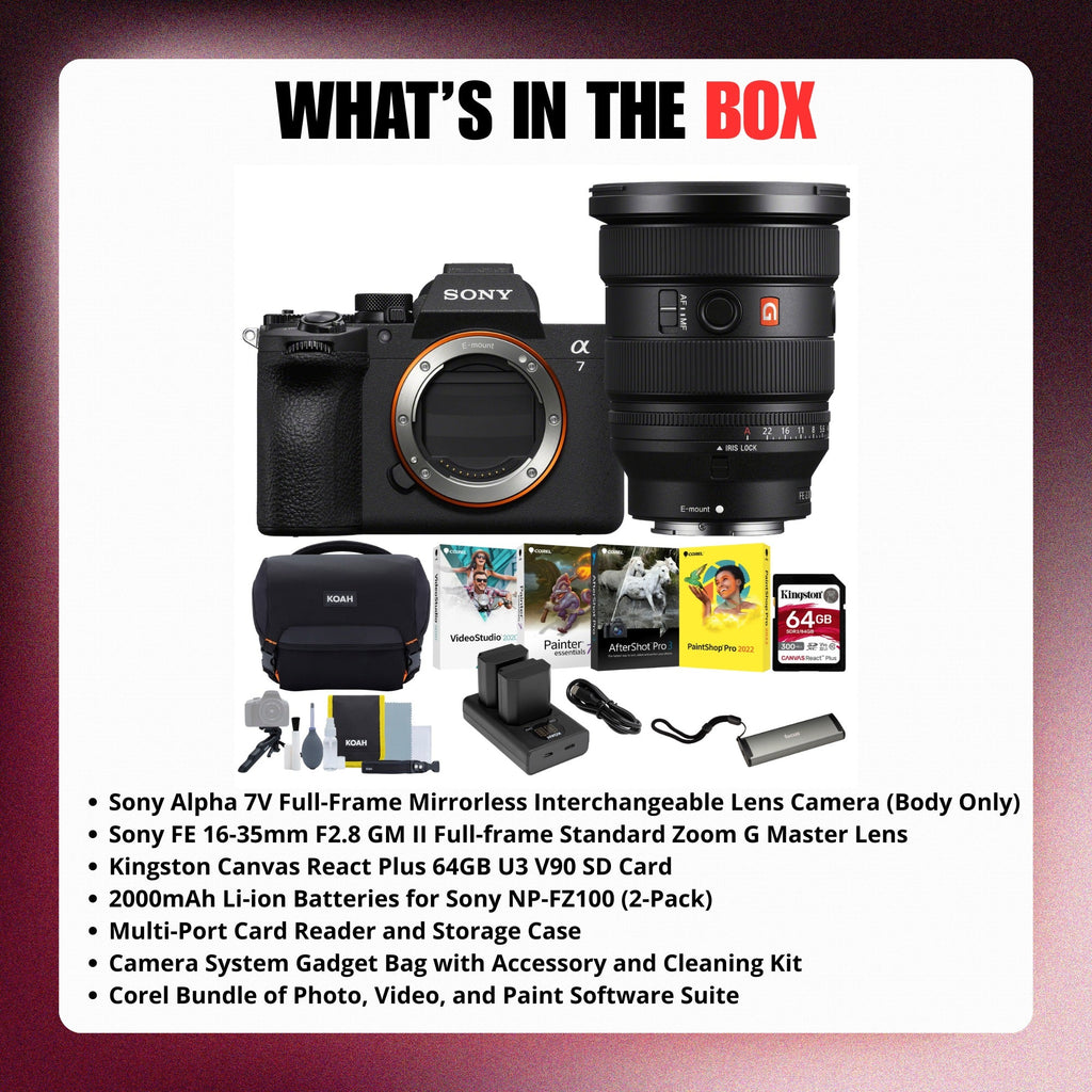 Sony Alpha 7V Mirrorless Lens Camera with FE 16-35mm F2.8 GM II Lens Bundle