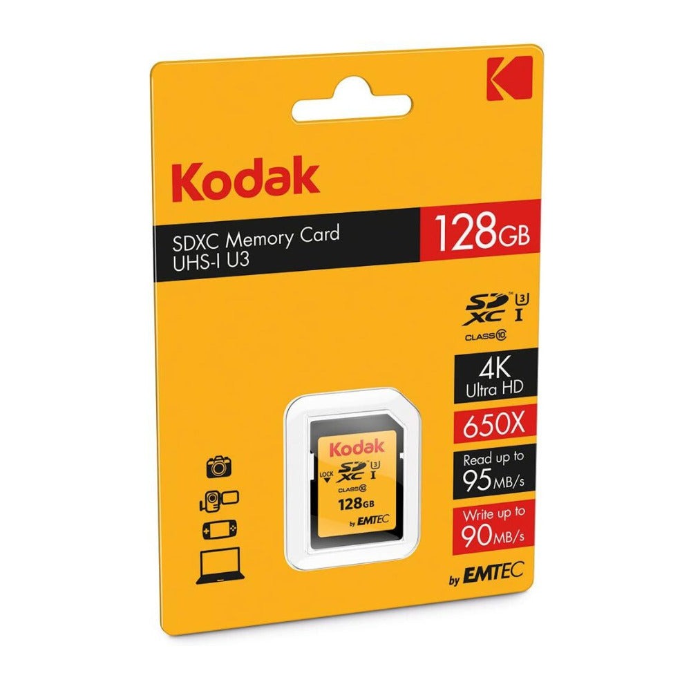 Kodak 128GB SDXC UHS-I U3 V30 Ultra Flash Memory Card