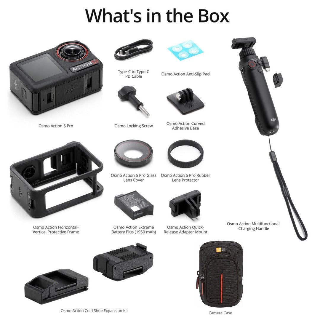 DJI Osmo Action 5 Pro Standard Combo with Multifunctional Handle and Cold Shoe Expansion Bundle