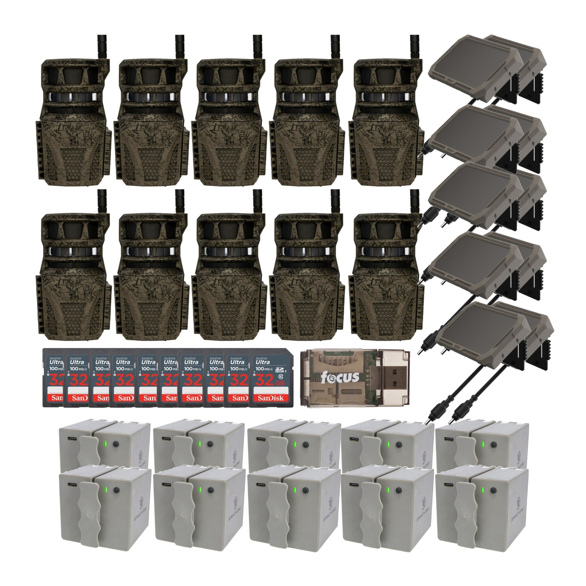 Wildgame Innovations Orbit 360-Degree Trail Camera with 36MP Image Quality (10-Pack) Bundle