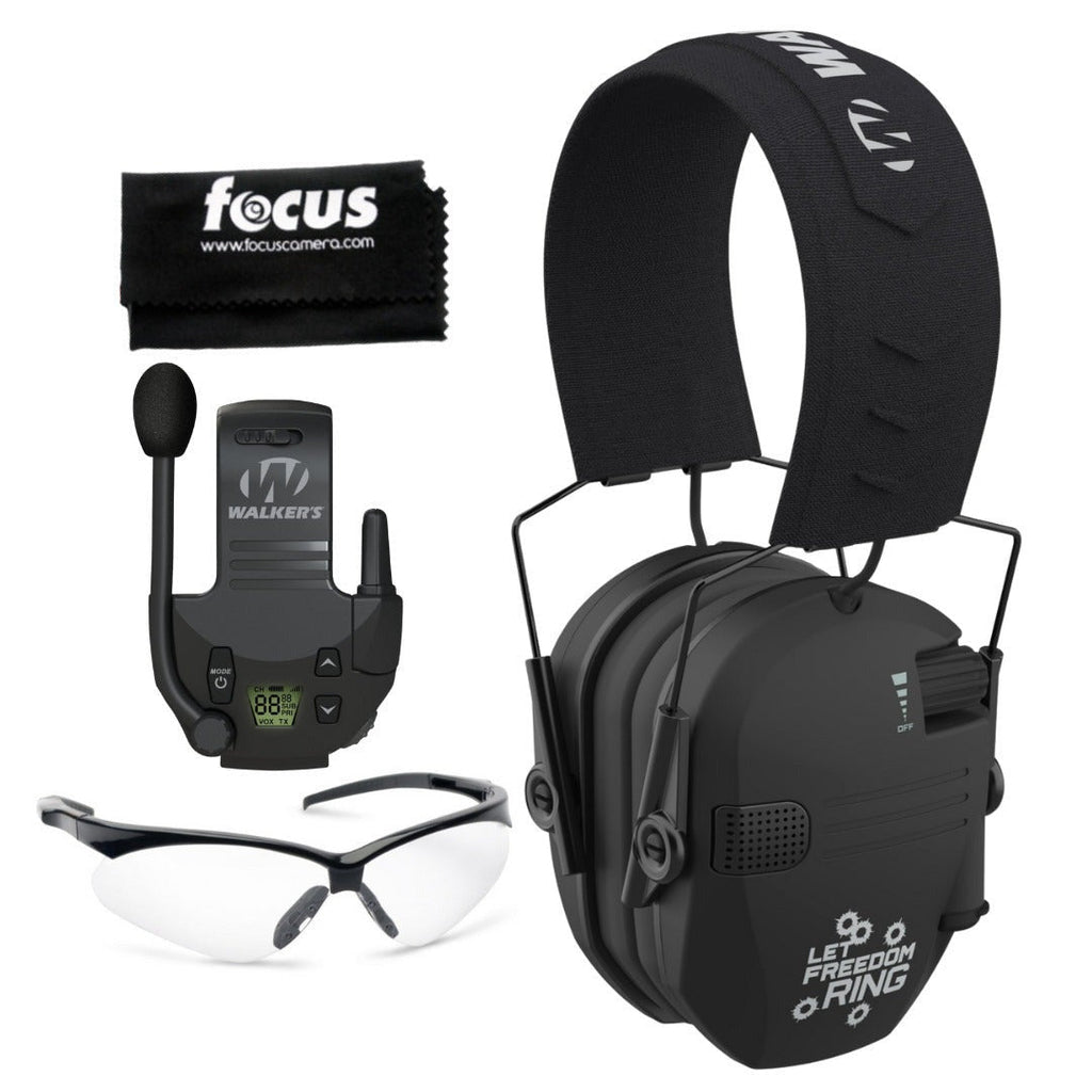Walker's Razor Walkie Talkie Bundle with Ear Muffs and Accessories
