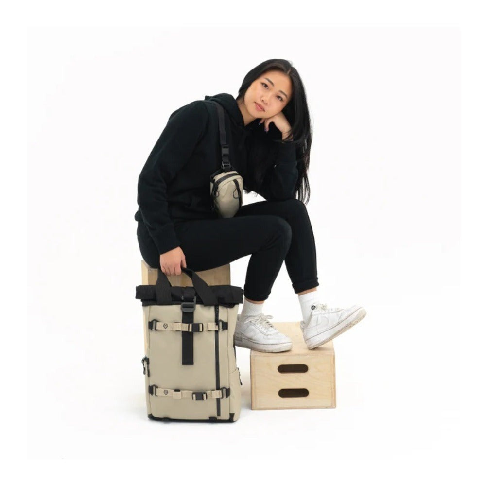 WANDRD PRVKE Lite Camera Backpack - Weather-Resistant with Expandable Rolltop (Yuma Tan)