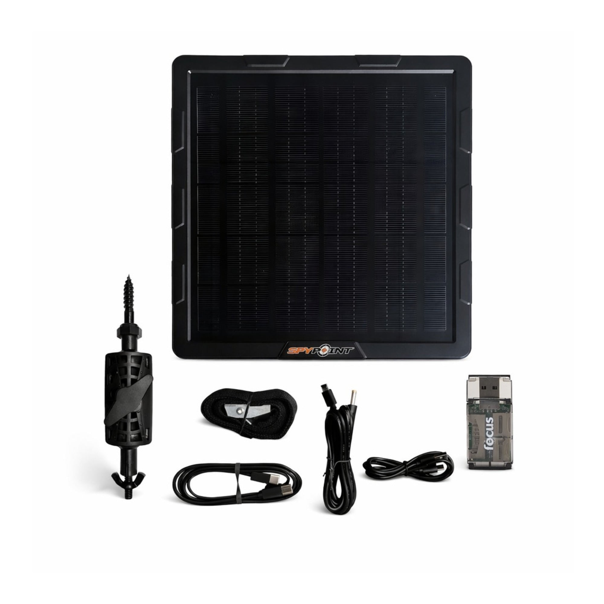 Spypoint SPLB-10 Compact Solar Panel with Heavy-Duty Mounting Arm and High Speed Card Reader Bundle
