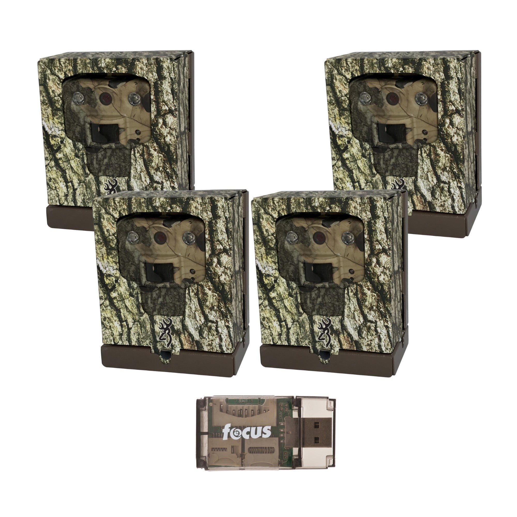 Browning Trail Cameras Sub-Micro Security Box (4-Pack) Bundle with Card Reader