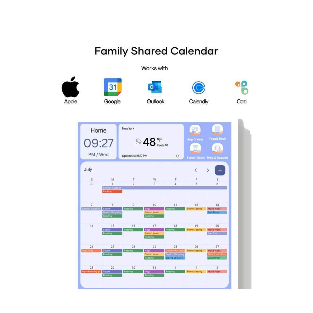 Cozyla Calendar Plus Gen 2 24-Inch LCD Touchscreen Family Calendar (White) (Used)